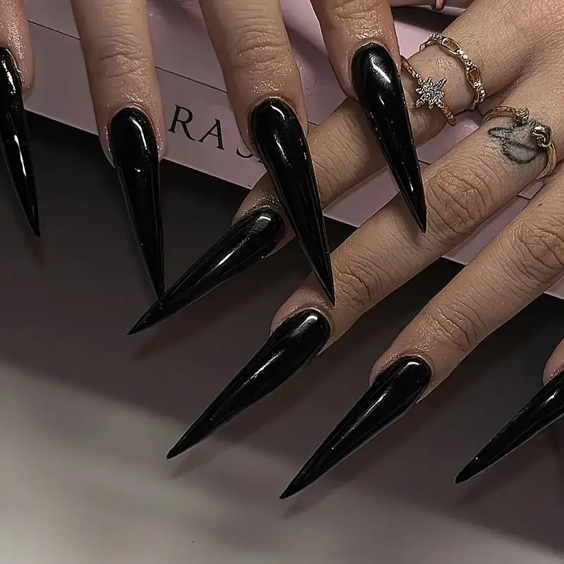 Solid Color Fake Nails, Press On Nails With Simple Design, False Nails For Women Girls Daily Wear