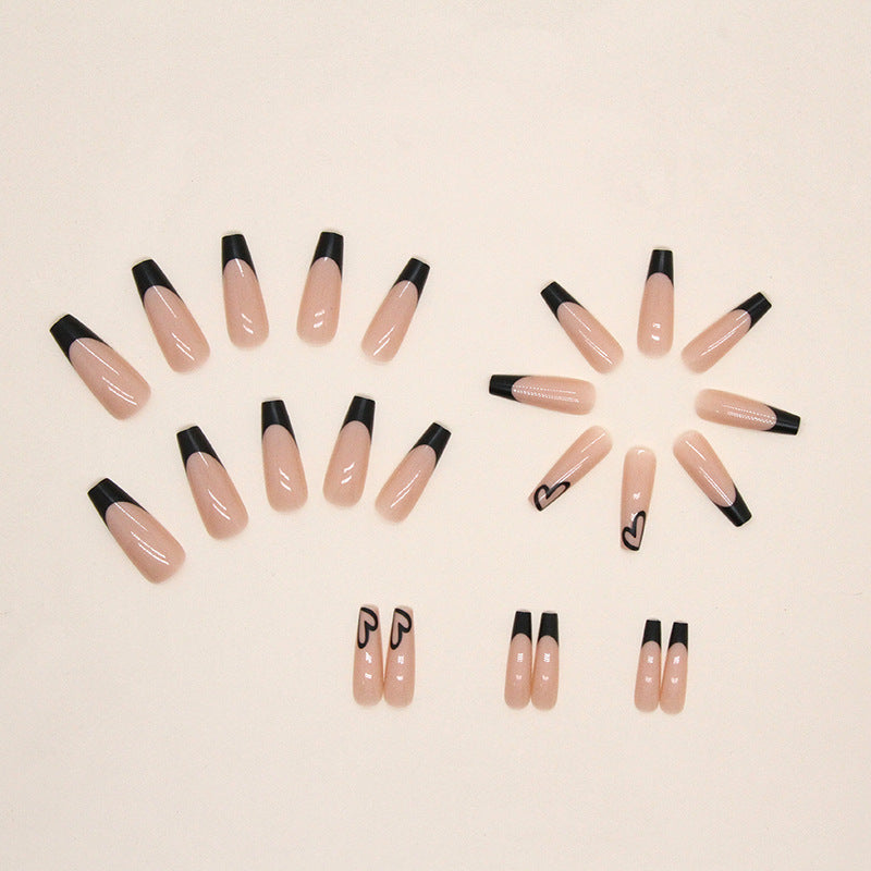 24 Pcs Press On Nails Long Fake Nails Acrylic Ballet French White Illuminate Butterfly Adhesive Tape On Nails Design Nails For Women And Girls