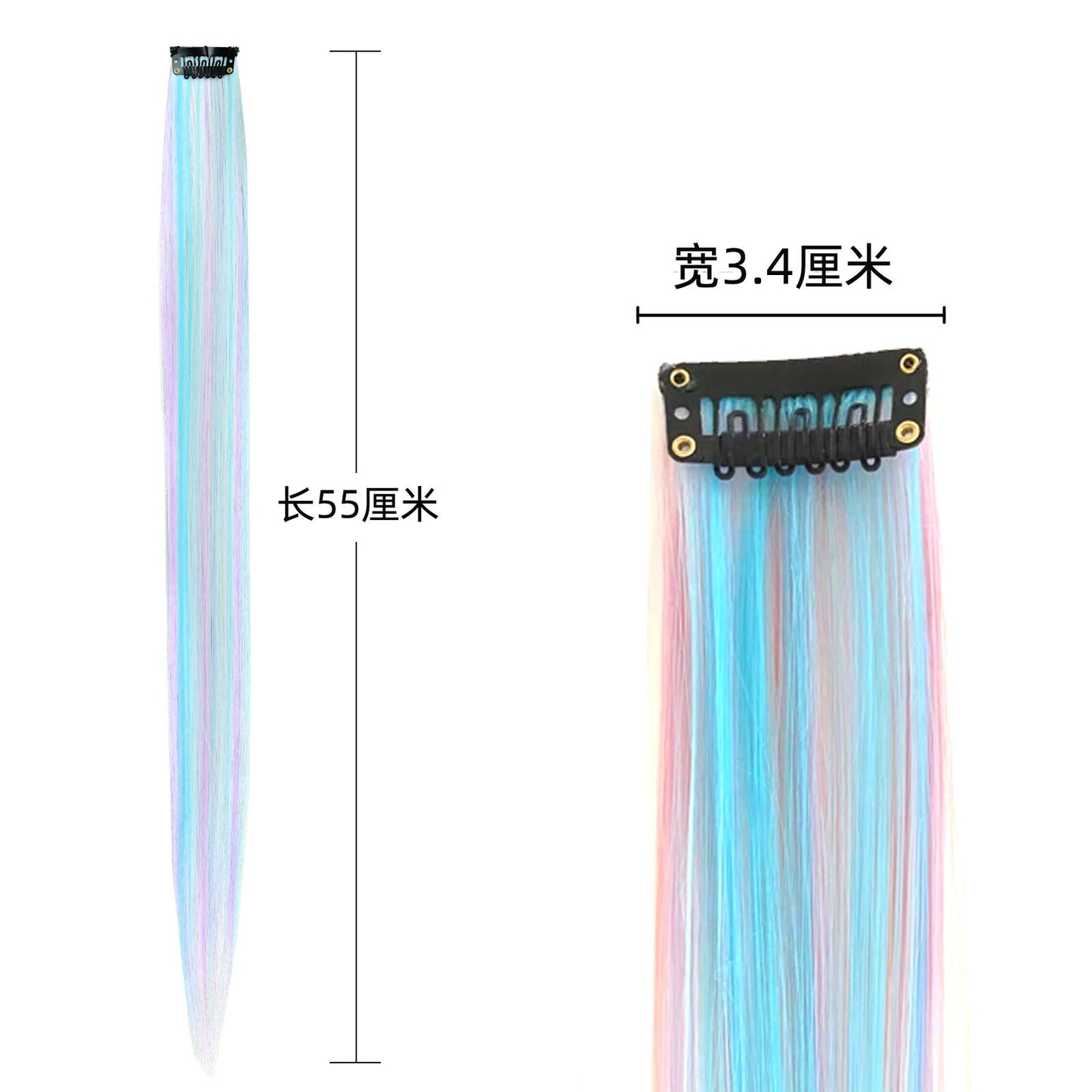 10 pcs Heat-Resistant Unicorn Sraight Hair Extensions for Women - Perfect for Cosplay, Parties and Music Festival