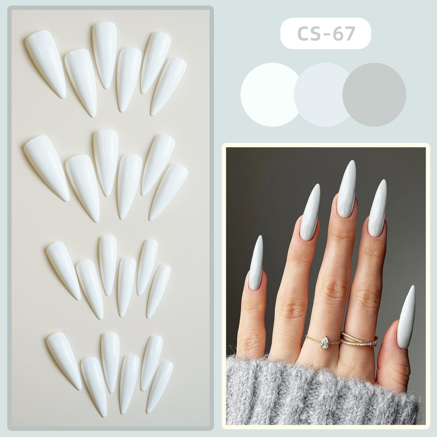 Solid Color Fake Nails, Press On Nails With Simple Design, False Nails For Women Girls Daily Wear