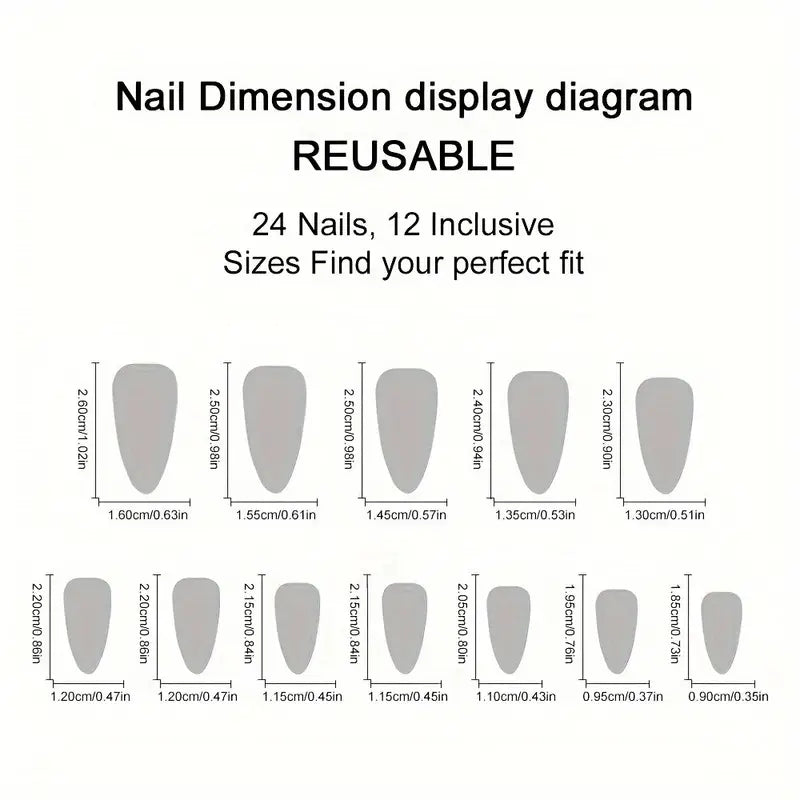 24Pcs Medium Almond Nails Black And White Irregular Silver Star Easter Rabbit Print Design Gloss Full Covered Acrylic Fake Nails For Women And Girls